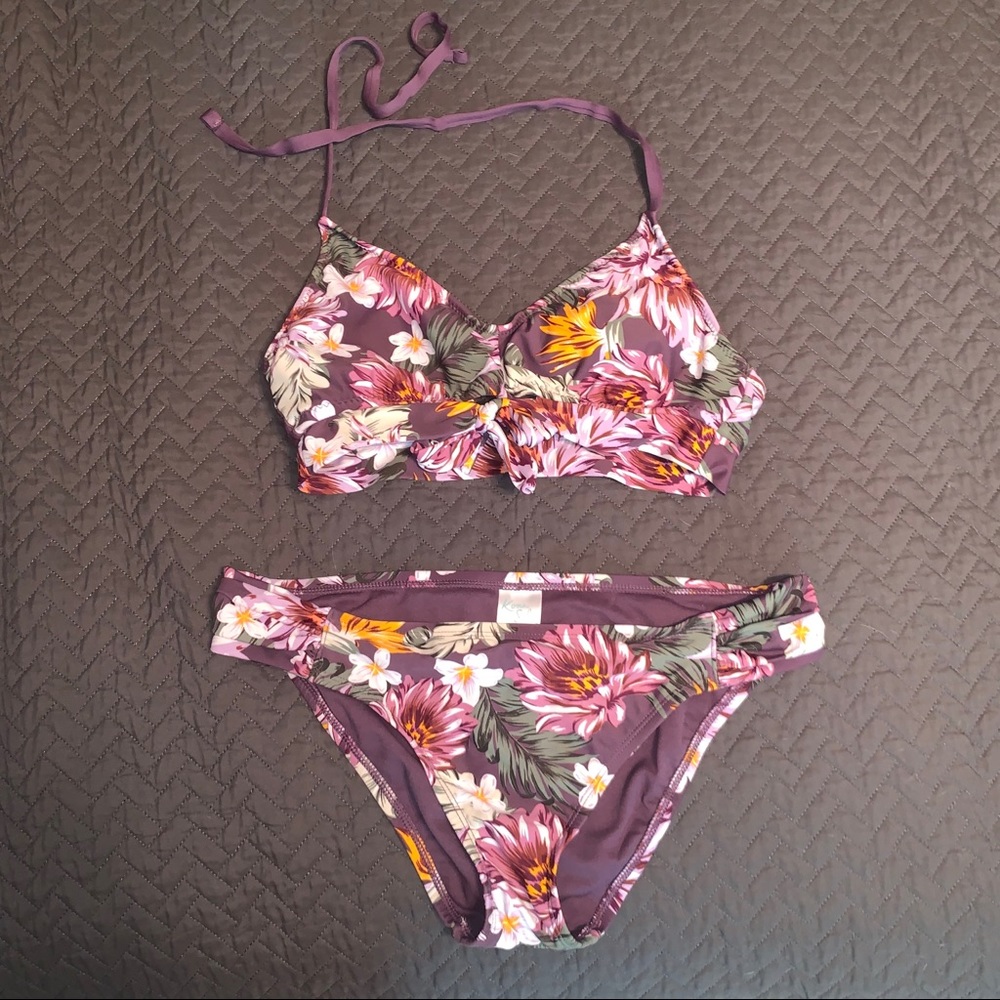Kona Sol Purple Floral Bikini